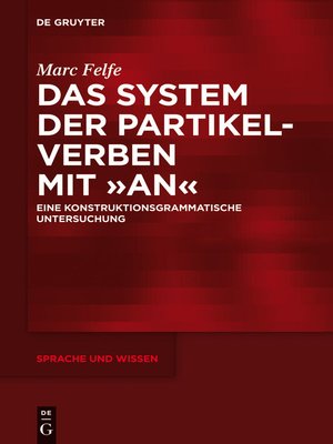 cover image of Das System der Partikelverben mit „an"